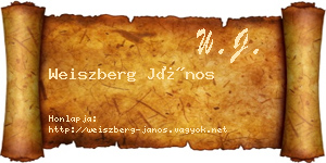 Weiszberg János névjegykártya