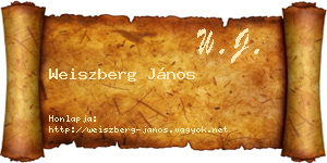 Weiszberg János névjegykártya